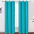 LEMOMO Teal Blackout Curtains 34 x 84 Inch Length/Set of 2 Curtain Panels/Thermal Insulated Room Darkening Blackout Curtains for Bedroom