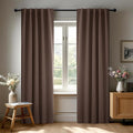 Deconovo Blackout Curtains, Thermal Insulated, W42 x L95 2 Panels, Back Tab, Machine Washable, Room-Darkening Drapes for Bedroom/Living Room Brown