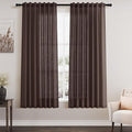 Nanspring Coffee Linen Curtains for Living Room Back Tab Rod Pocket Semi Sheer Curtain 63 Inches Long 2 Panel Set Boho Light Filtering Neutral Farmhouse Lightweight Drapes for Bedroom 52x63