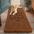 Smiry Dog Door Mat for Muddy Paws, Absorbent Dirt Trapper Non Slip Quick Dry Washable Chenille Mat for Mud Dogs, Entry Rug for Indoor and Outdoor (48x30 Inches, Ochre and Black)