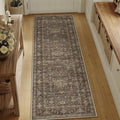 2x8 Washable Runner Rug for Hallway Kitchen Vintage Brown Non Slip Low Pile Carpet Traditional Retro Soft Throw Rug for Bathroom Bedroom Entryway Indoor Entrance
