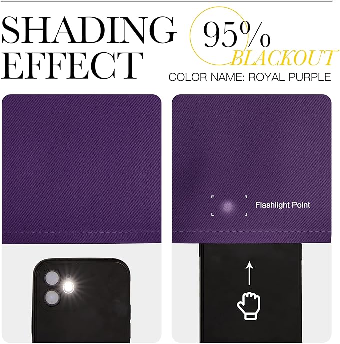 NICETOWN Kitchen Curtains, Short Blackout Curtains & Drapes, Home Decoration Window Treatment Cafe Curtain Panels with Rod Pocket (Royal Purple, 42-inch Wide x 54-inch Long, 2 Panels)