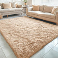 OLANLY 5x11 Machine Washable Large Area Rugs for Living Room, Bedroom, Soft Fluffy Shaggy Bedside Rug, Indoor Floor Carpet for Kids Girls and Boys, Dorms, Nursery, Home Decor Aesthetic, Beige