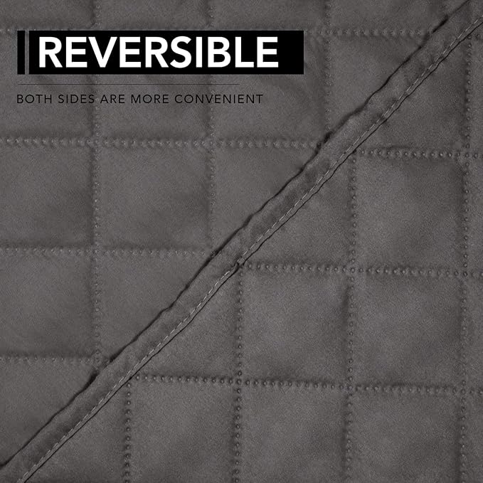 Easy-Going Oversized Recliner Cover Reversible Couch Cover Sofa Cover for Living Room Water Resistant Furniture Protector with Elastic Straps for Pets Dog (Oversized Recliner, Gray/Gray)
