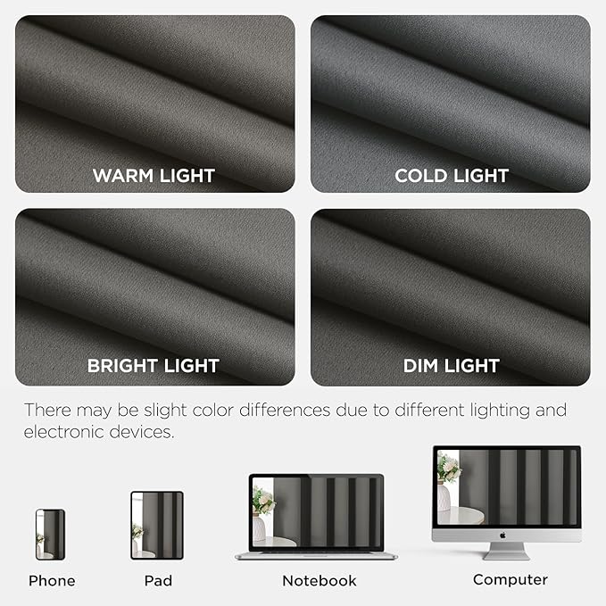 Joydeco Blackout Door Curtain for Doorway Privacy 84 Inches Long, Grommet Closet Curtain for Open Closet, Room Divider for Bedroom Living Room (Light Grey, 52Wx84L, 1 Panel)