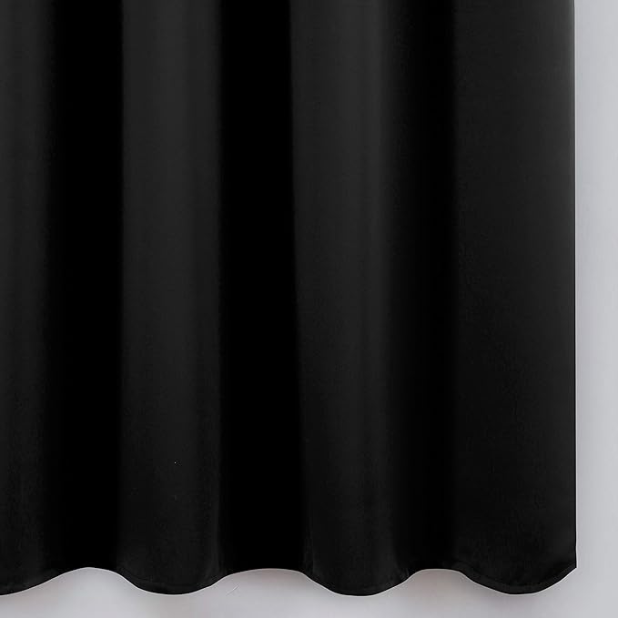 LEMOMO Black Thermal Blackout Curtains/52 x 72 Inch/Set of 2 Panels Room Darkening Curtains for Bedroom