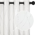 Deconovo White Curtains, Room Darkening Curtain, Thermal Insulated Noise Reduced Drapes, Wave Dots Silver Print, 52 x 95 Inch Long, Grommet Top, Window Panels for Living Room Bedroom Nursery, Set of 2
