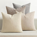 MIULEE Pack of 4 Couch Throw Pillow Covers 20x20 Inch Neutral Beige/Brown Soft Decorative Chenille Pillow Covers Farmhouse Accent Cushion Covers for Boho Spring Home Decor Sofa Bedroom Living Room