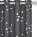 Deconovo Designer Series Silver Cubic Print Blackout Curtains for Living Room Bedroom Sliding Glass Door, Thermal Insulated Soundproof Window Drapes, Dark Grey, 52W x 95L Inch, 2 Panels