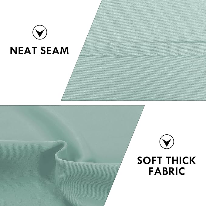 DWCN Blackout Curtains for Living Room Thermal Insulated, Energy Saving & Noise Reducing Bedroom Curtains, Sage Green, W 38x L 45 Inch, Set of 2 Rod Pocket Curtain Panels