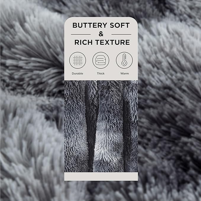 Bedsure GentleSoft Fluffy Fuzzy Faux Fur Throw Blanket for Couch, Soft Sherpa Fleece Cozy Gifts for Women, Plush Bed Blanket Room Decor for Men, Thick Warm Minky Teen Gifts Winter Bedding