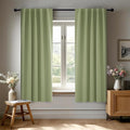 Deconovo Blackout Curtains, Thermal Insulated, W42 x L63 2 Panels, Back Tab, Machine Washable, Room-Darkening Drapes for Bedroom/Living Room Sage Green