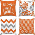 Hexagram Geometric Orange Pillow Covers 16x16 Set of 4, Decorative Outdoor Boho Modern Throw Pillow Covers, Home Sweet Home Farmhouse Cushion Case for Couch Sofa Bedroom Indoor Decor(No Insert)