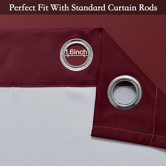 SimpleHome Ombre Room Darkening Curtains 82 inches Length for Bedroom,Grommet Gradient Light Blocking Red Window Curtains for Living Room,2 Panels, 52x82 inches