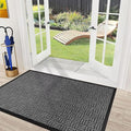 Mibao Front Door Mat, Heavy Duty Durable Welcome Mat for Outdoor Indoor, Dirt Trapper Waterproof Super Absorbent Door Mat for Entryway Outside Patio Porch, 73" x 46", Gray