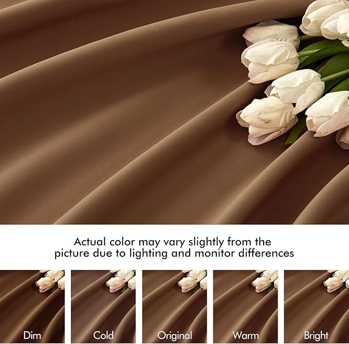 MIULEE Back Tab Blackout Curtains 120 Inch Long 2 Panels Set for Living Room Bedroom, Rod Pocket/Pinch Pleated Extra Long Thermal Insulated Room Darkening Light Blocking 10FT Drapes, Cappuccino Brown