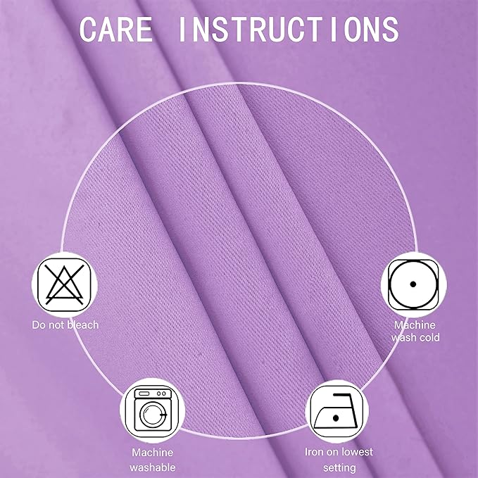 LEMOMO Lilac Blackout Curtains 52 x 84 inch/Lavender Curtains Set of 2 Panels/Thermal Insulated Room Darkening Bedroom Curtains