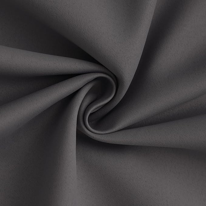 Yakamok 100% Blackout Curtain Panels 63 inches Cold and Light Blocking Drapes for Nursery, 2 Thick Layers Thermal Insulated Draperies (2 Pieces, 50 Wide Each Panel, Charcoal Grey/White Backing)