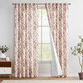 jinchan Lined Linen Blend Curtain Floral Curtains for Living Room 84 Inches Long Farmhouse Red Flower Printed Curtain Rod Pocket Back Tab Peony Patterned Drapes Curtains Set 2 Panels