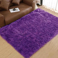 Goolela Purple Area Rug 6x9 Fluffy Fuzzy Furry Shag Carpet for Living Room Bedroom Faux Sheepskin Fur Plush Rectangle