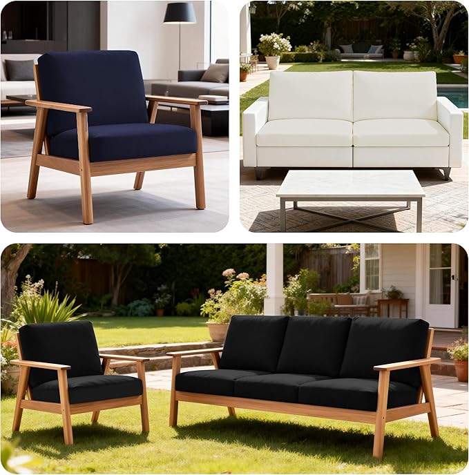 4Pcs Patio Stretch Cushion Covers,Outdoor Sofa Replacement Cover Slipcovers for Patio Furniture Cushion Covers, Washable Reusable Furniture Protector