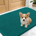 OLANLY Dog Door Mat for Muddy Paws 24x16, Absorbs Moisture and Dirt, Absorbent Non-Slip Washable Doormat, Quick Dry Chenille Mud Mat for Dogs, Entry Indoor Entryway Carpet for Inside Floor, Lake Blue