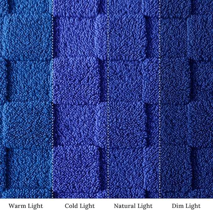 Exclusivo Mezcla Twin Size Flannel Fleece Blanket, Super Soft and Warm Lightweight Checkered Pattern Blankets for All Seasons, 60x80 Inches, Cobalt Blue