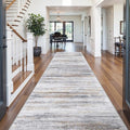 4x12 Runner Rug for Wide Hallway: Long Washable Runners for Entryway Living Room Dining Room - Stain and Water Resistant Rugs with Non-Slip Backing - Soft Low-Pile Carpet Beige Grey