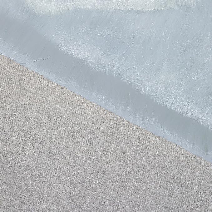 linmopm Faux Fur Rug White Sheepskin Shag Fluffy Fuzzy 6x9 ft Rugs for Bedroom Bedside Bed Floor Living Room Plush Rectangle High-Density Cushion Carpet Super Sofa Cover