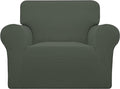 Easy-Going Stretch Oversized Chair Sofa Slipcover 1-Piece Couch Sofa Cover Furniture Protector Soft with Elastic Bottom for Kids Spandex Jacquard Fabric Small Checks Olive Green