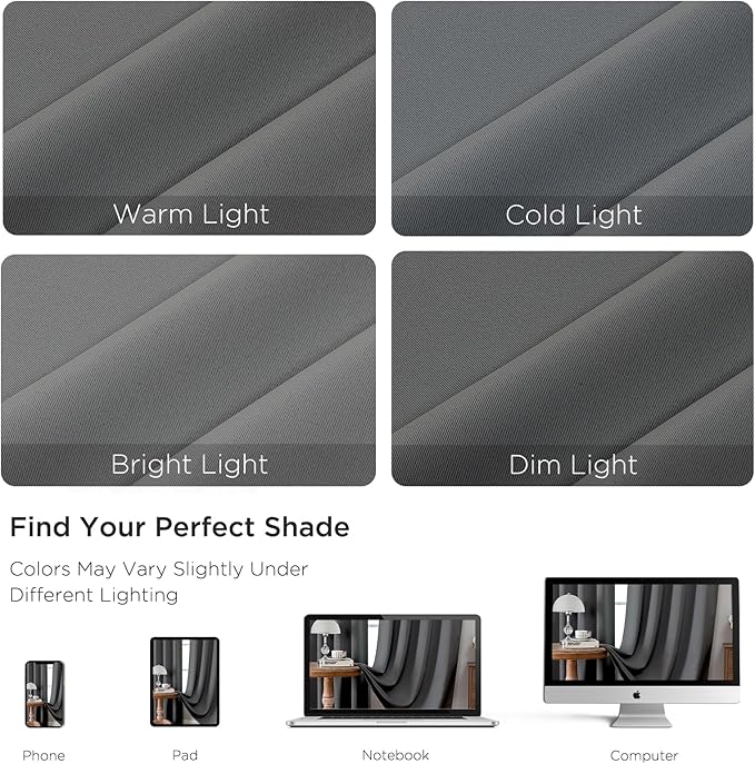 CUCRAF Light Grey Blackout Curtains 84 inch Length 2 Panels Set, Rod Pocket Room Darkening Drapes for Bedroom Living Room, Insulated Thermal Light Blocking Window Curtain (W52 x L84 Inch)