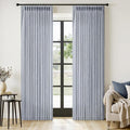 MIULEE Pinch Pleated Thick Linen Curtains 90 Inches Long 2 Panels for Living Room Bedroom, Linen Textured Memory Trained Pleat Drapes Back Tab Light Filtering Light Blue Window Curtains with Hooks