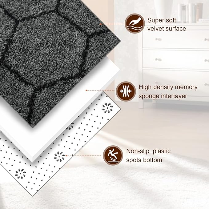 TWINNIS Super Soft Shaggy Rugs Fluffy Carpets, 6x9 Feet, Indoor Modern Plush Area Rugs for Living Room Bedroom Kids Room Nursery Home Decor, Upgrade Anti-Skid Rectangular Fuzzy Rug, Dark Gray
