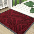 Colorxy Waterproof Doormat, Sturdy Natural Rubber Front Indoor Mat, Non Slip Low Profile Indoor Outdoor Door Mats, Stain and Fade Resistant Floor Mat, Easy Clean Patio Entry Mat, 47''x17'', Burgundy
