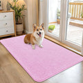 OLANLY Dog Door Mat for Muddy Paws 45x27, Absorbs Moisture and Dirt, Absorbent Non-Slip Washable Doormat, Quick Dry Chenille Mud Mat for Dogs, Entry Indoor Entryway Carpet for Inside Floor, Pink