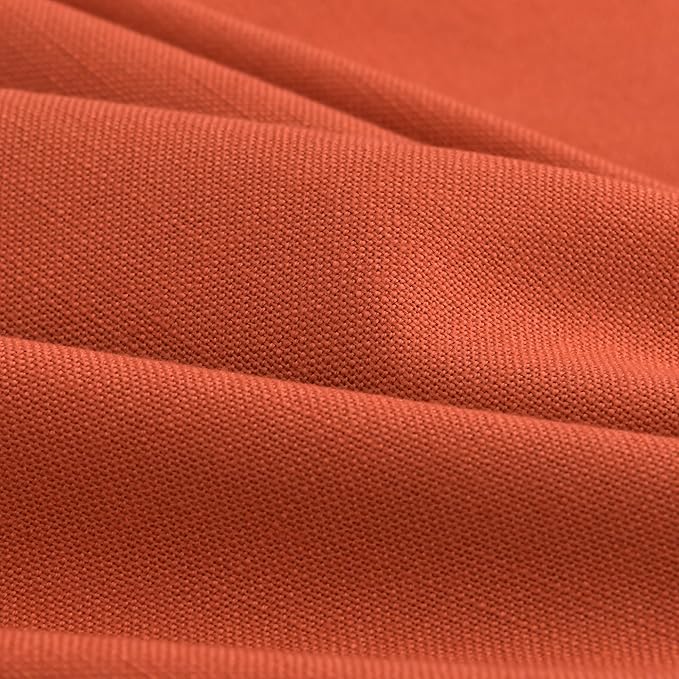 Nanspring Bright Orange Linen Blend Light Filtering Back Tab Curtains 96 Inches Long, Semi Sheer Privacy Drapes for Living Room & Bedroom, 52x96 inch, 2 Panels
