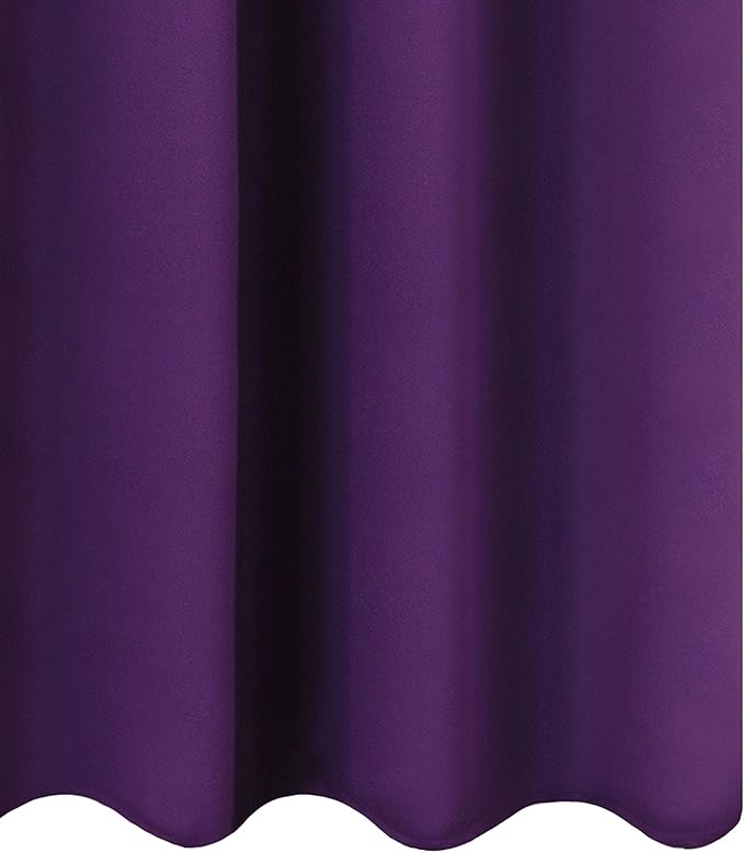 LEMOMO Blackout Curtains 66 x 95 inch/Purple Curtains Set of 2 Panels/Thermal Insulated Room Darkening Bedroom Curtains