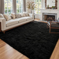 10x14 Ft Extra Large Shag Rugs for Living Room, Ultra Soft Fluffy Furry Area Rugs for Bedroom Indoor Floor, Aesthetic Carpet for Kids Home Decor (Black)