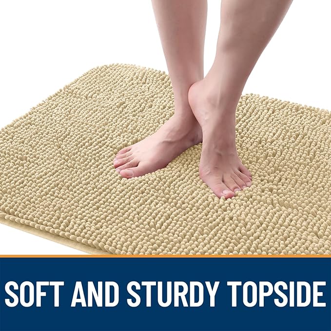 OLANLY Dog Door Mat for Muddy Paws 35x24, Absorbs Moisture and Dirt, Absorbent Non-Slip Washable Doormat, Quick Dry Chenille Mud Mat for Dogs, Entry Indoor Entryway Carpet for Inside Floor, Sand
