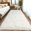 Pionblank Fluffy Runner Rugs for Bedroom 2x6, Modern Shaggy Area Rug for Hallway Living Room, Plush Soft Fuzzy Bedside Carpet for Kids Girls Boys Room Nursery Decor, Cream White