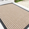 OLANLY Front Door Mat Indoor Outdoor Entrance, Waterproof Heavy Duty Doormat, Fade Resistant, Low Profile, Easy Clean Patio Porch Welcome Floor Mats for Entry, 29.5x17, Beige