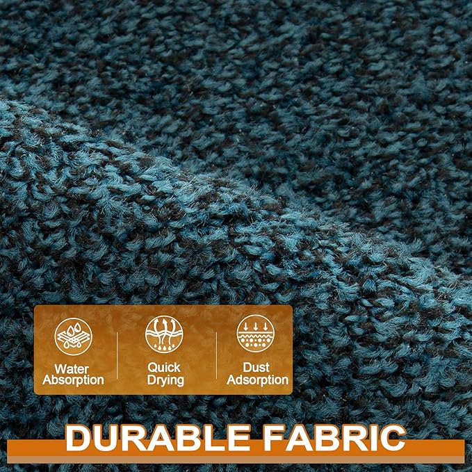 Mibao Front Door Mat, Dirt Trapper Welcome Mat for Outdoor Indoor, Non-Slip Waterproof Doormat, Durable Low Profile Entry for Back Door Outside Patio Porch, 36" x 24", Blue
