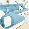 Couch Cushion Covers for Sofa Couch Covers Wear-Resistant Universal Sofa Cover Washable Stretch for Sectional Slipcovers (Texture-Sea Blue,Large Single Seat Cover)