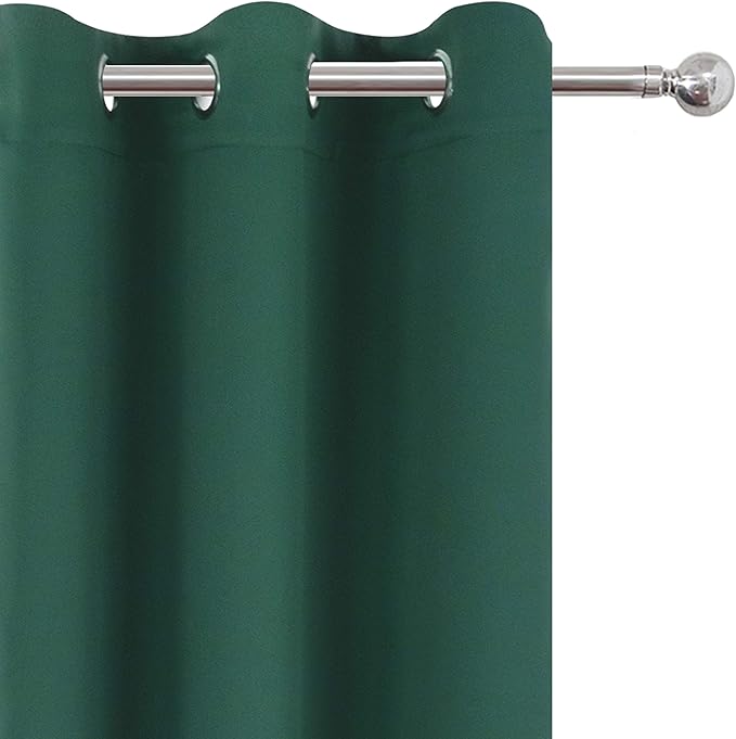 LEMOMO Green Blackout Curtains 34 x 84 Inch Length/Set of 2 Curtain Panels/Thermal Insulated Room Darkening Blackout Curtains for Bedroom