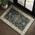 RELEANY Area Rugs 2'x3' Kitchen Rugs Entry Rug Small Rugs for Entryway Kitchen Bathroom Door Mat Indoor Entrance,Washable Non Slip, Vintage Black Brown Neutral