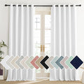 NICETOWN 100% Absolutely Blackout Linen Curtains with Thermal Insulated Liner, Greyish White, 62" Wide, 90" Length Energy Saving Curtains for Living Room 2 Panels Set, Vertical Blinds