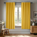 Deconovo Back Tab and Rod Pocket Drapes and Curtains Short Blackout Curtains for Kitchen Windows 42Wx54L Inch Mellow Yellow 2 Panels