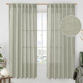 LAMIT Sage Grey 72 inch Linen Curtains for Living Room 2 Panels, Linen Textured Light Filtering Semi Sheer Back Tab and Rod Pocket Farmhouse Curtain Panels for Bedroom/Farmhouse, 52 x 72 Inch
