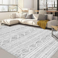 Nakagishi 10x14 Area Rug Living Room: Washable Boho Large Neutral Soft Farmhouse Modern Rugs Stain Resistant Moroccan Non-Slip Indoor Carpet for Bedroom Nursery Kids Office Dining Room- Dark Grey