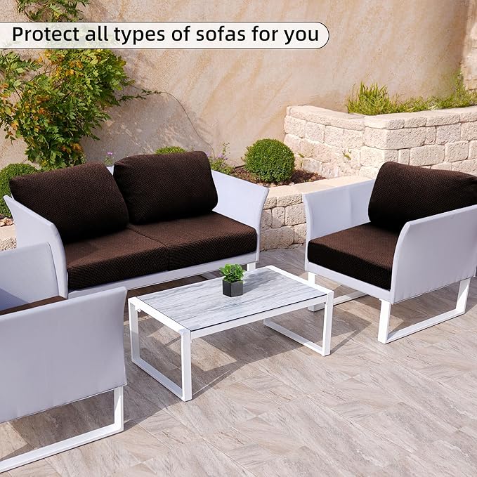 Outdoor Cushion Covers Set,14PCS Patio Furniture Couch Seat Slipcovers, Replacement for Sofa Sectional Chair(Cover，Only)